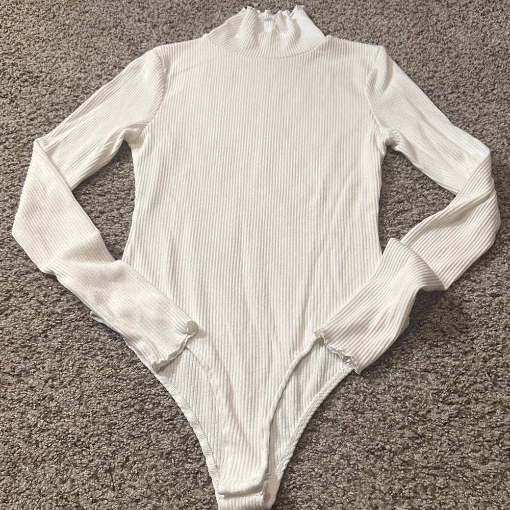 NWT Intimately by Free People White Ribbed Bodysuit